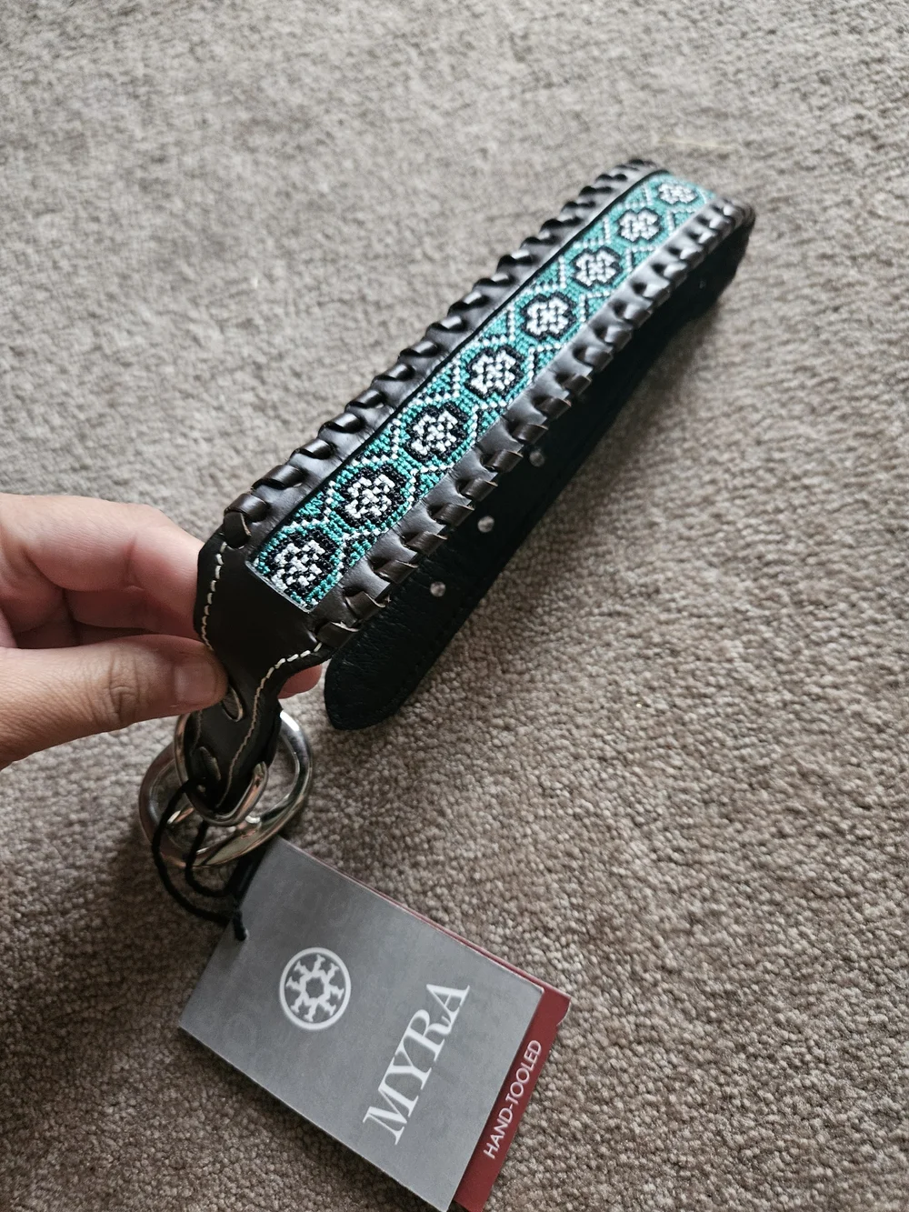 Myra Genuine Leather Dog Collar Size MEDIUM